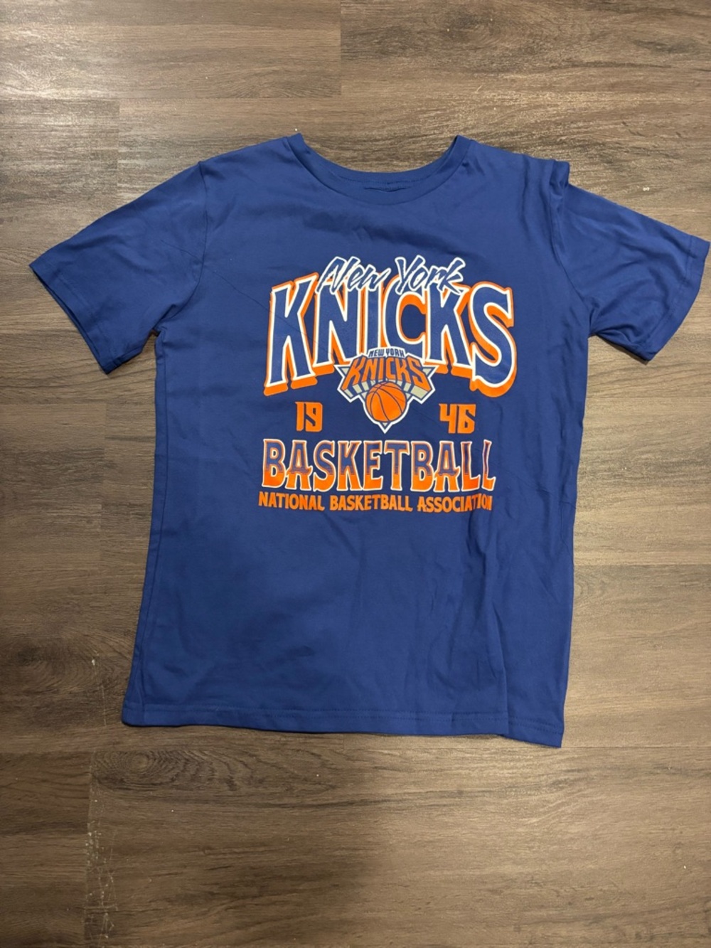 NBA New York Knicks Royal Blue Tee with Orange & White Graphics